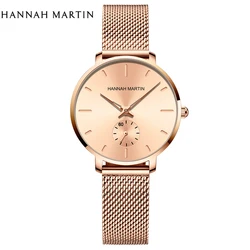 New Rose Gold Women's Watch Fashion Small Dial Stainless Steel Adjustable Multi Function Movement Waterproof Quartz Wrist watch