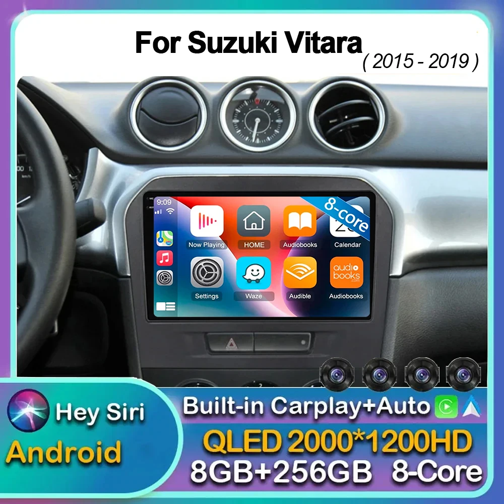 Android 14 Carplay Auto For Suzuki Vitara 2015 2016 2017 2018 2019 Car Radio Multimedia Player Stereo video Head Unit WiFi+4G BT