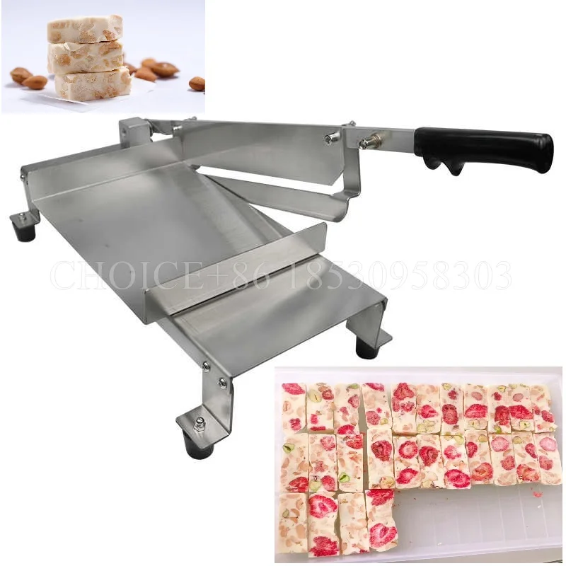 Rebanador pequeño de acero inoxidable para Tartas, Cortador Manual de turrón, Toffee, cacahuete, rebanador quebradizo, utensilios de cocina para el hogar, 30cm, 40cm de longitud