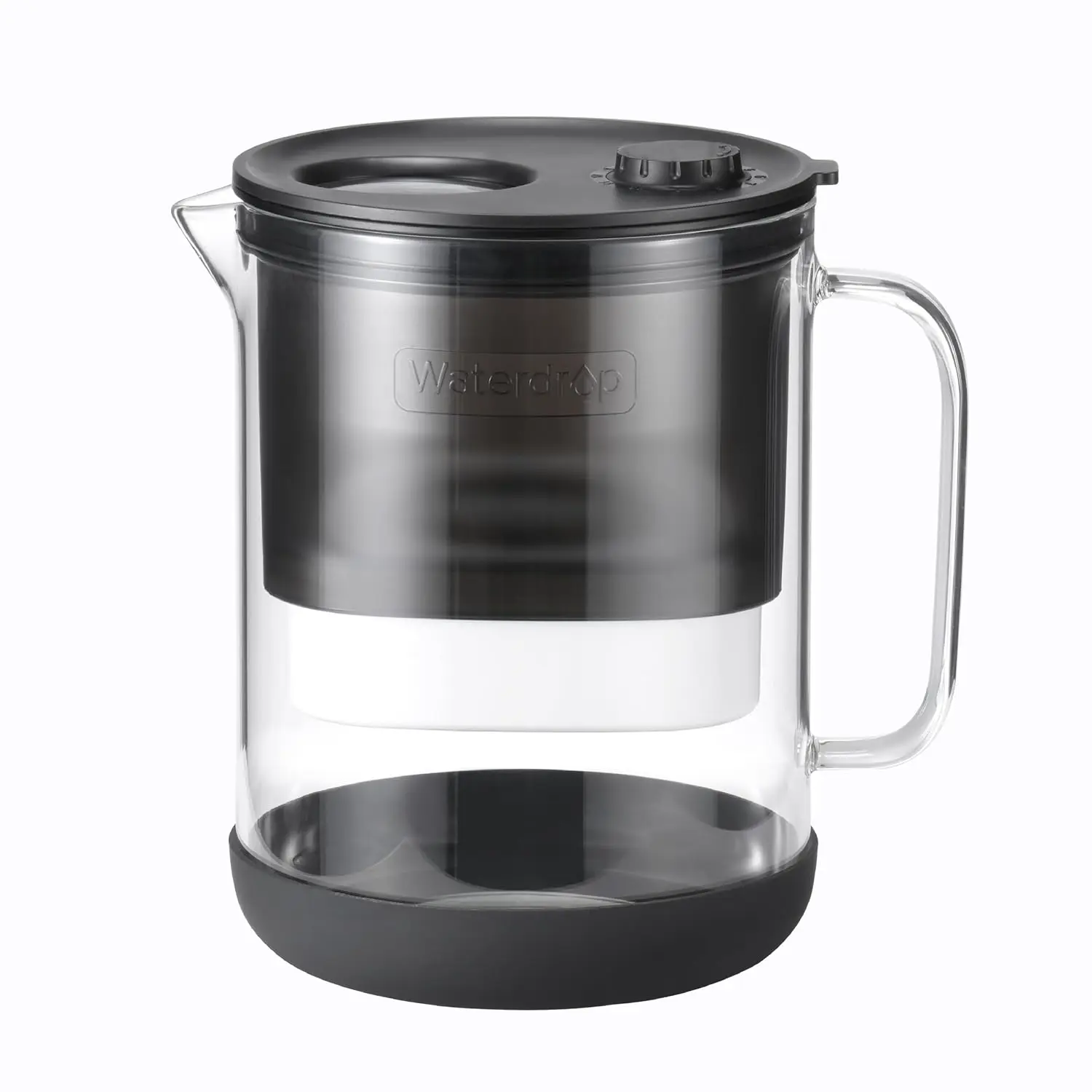 Waterdrop PT-72W Glass Water Filter Pitcher, 7-Cup, Eco-Friendly, NSF/ANSI 53, 42 & 372 Certified Filter, Reduces PFOA/PFOS, Chlorine, Cadmium, Copper & Mercury, BPA-Free, Easy to Clean
