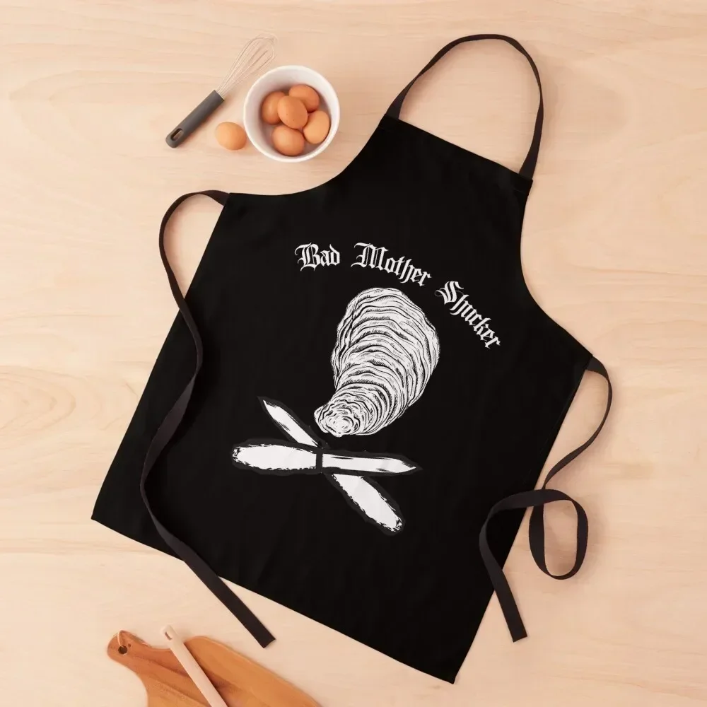 Bad Mother Shucker Oysters Shucking Shellfish Pun Oyster Apron cleanings Chef Accessories Korean Apron