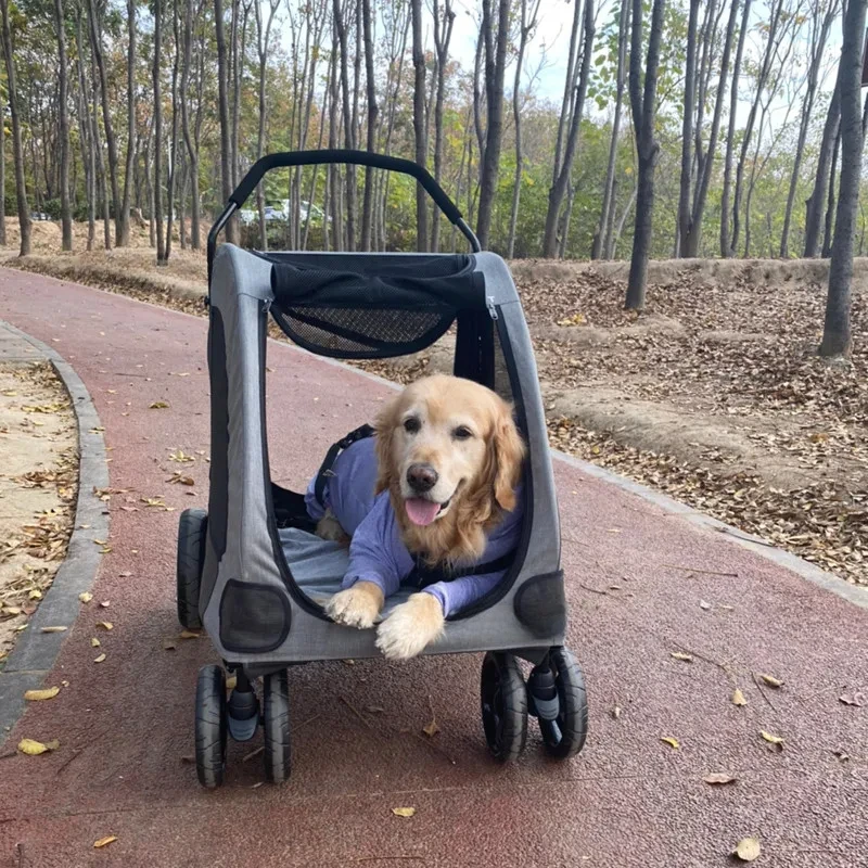 Nordic Pet Stroller Cat Travel Car Light One-click Folding Personality Creative Pet Products Large Pet Trolley Dog Out Trolley