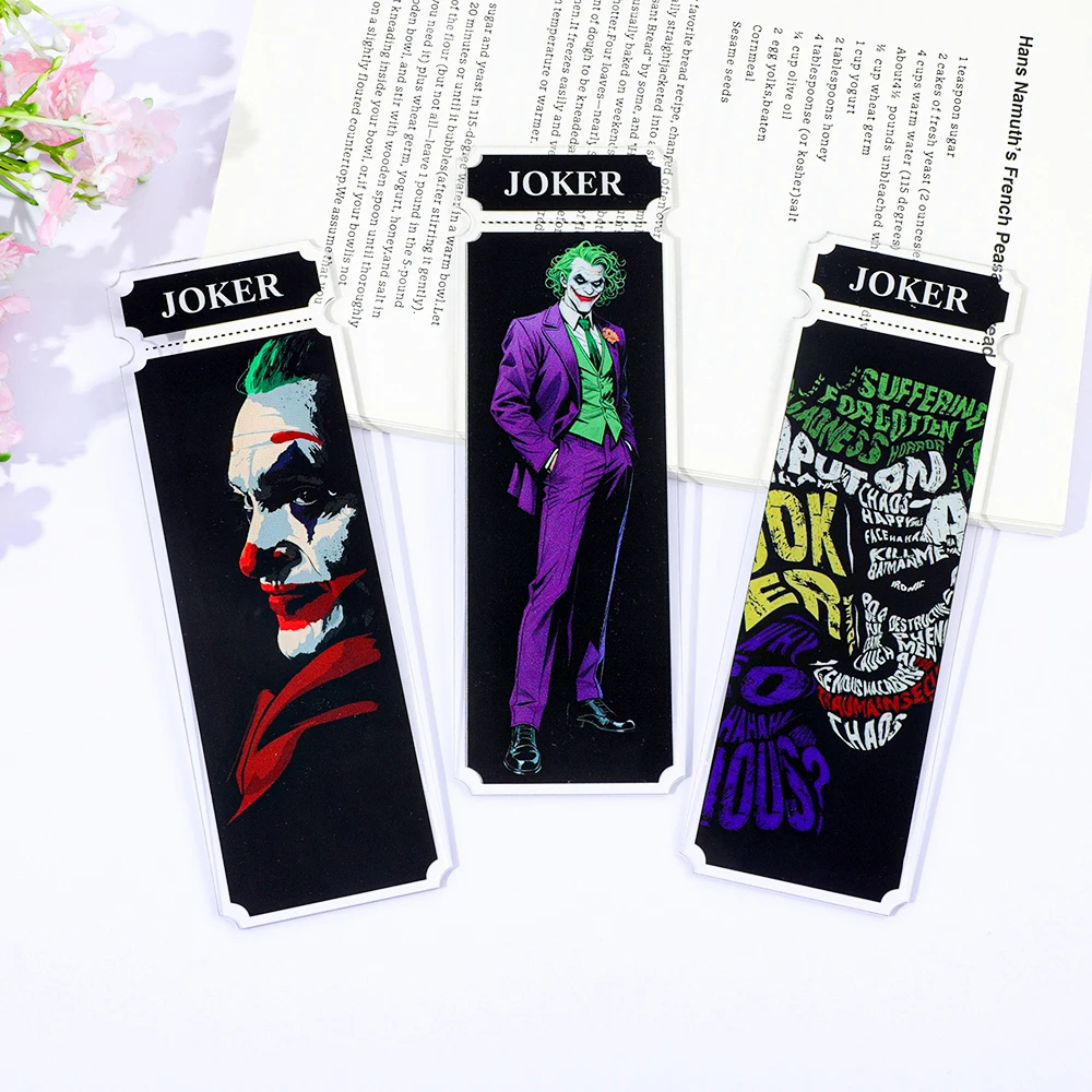 1 pz Joker acrilico Anime segnalibri studio di cancelleria per studenti regali di compleanno regali di Halloween per gli amanti del cinema