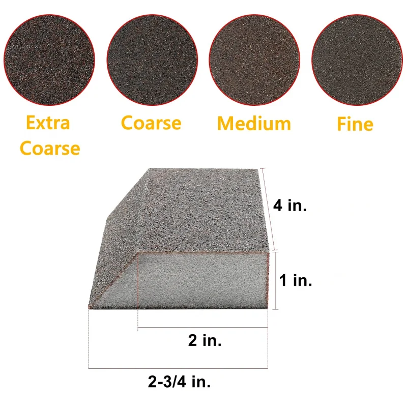 8pcs- 32sets-carton 40-120 Grit Angled Drywall Sanding Sponges Set Wet & Dry Sandpaper Block Pads for Polishing