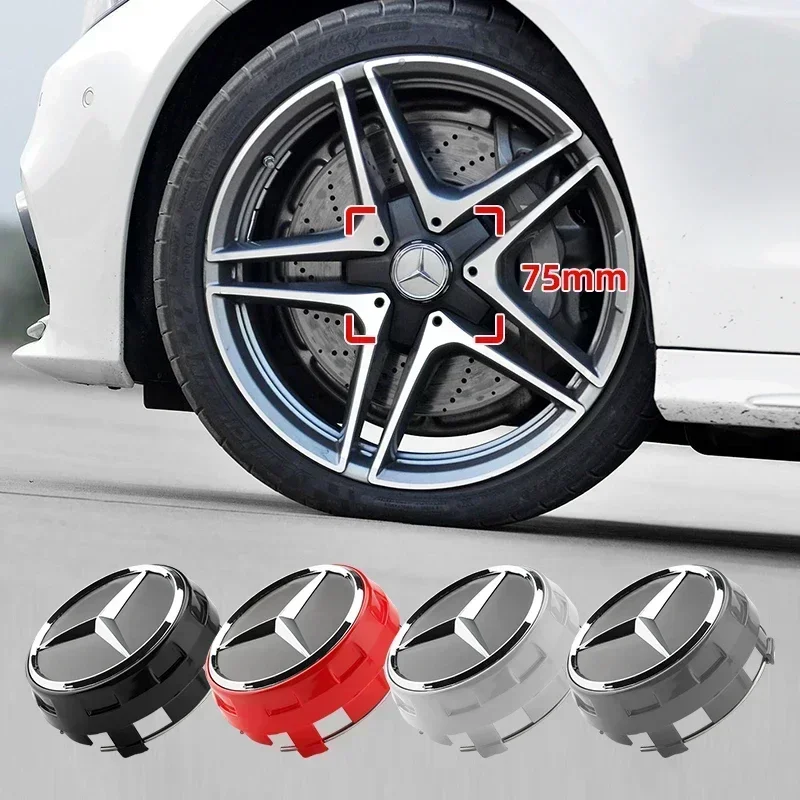 4pcs/lot 75mm A0004000900 Car wheel Hub Cap Emblem badge logo for Mercedes Benz AMG C43 C63 E43 E53 E63 W205 W213 Accessories