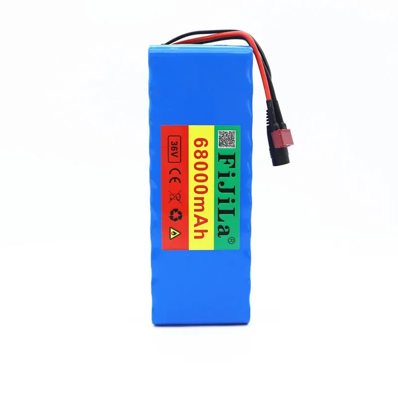 100% Neue 36V 68Ah 10S2P 18650 Akku 68000mAh, Modifizierte Fahrräder, Elektrische Fahrzeug 42V Schutz PCB +  Ladegerät