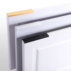 Black Silver Orange Gold Hidden Cabinet Handles Stainless steel  Kitchen Cupboard Pulls Drawer Knobs  Furniture Handle