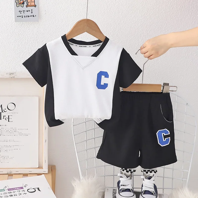 

New Summer Baby Clothes Suit Toddler Boys Clothing Children T-Shirt Shorts 2Pcs/Set Infant Casual Sports Costume Kids Tracksuits