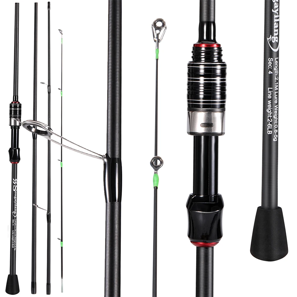 

Спиннинговая удочка Sougayilang Casting 1,8 м 2,1 м, сверхлегкая удочка из углеродного волокна, 4 секции с ручкой из ЭВА, форель для рыбалки