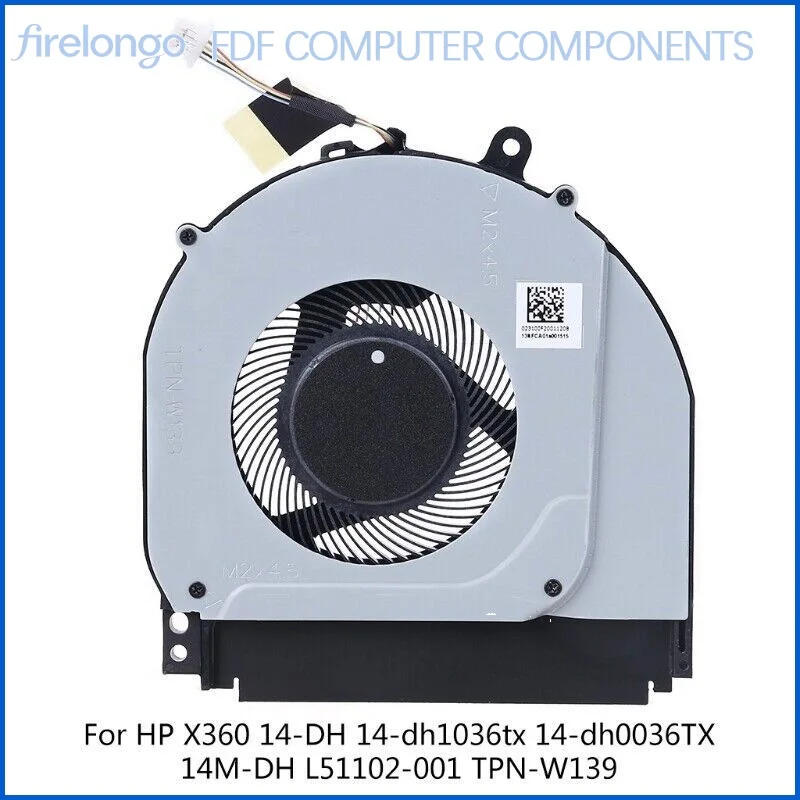 For HP X360 14-DH 14-dh1036tx TPN-W139 14M-DH Laptop CPU Cooling Fan