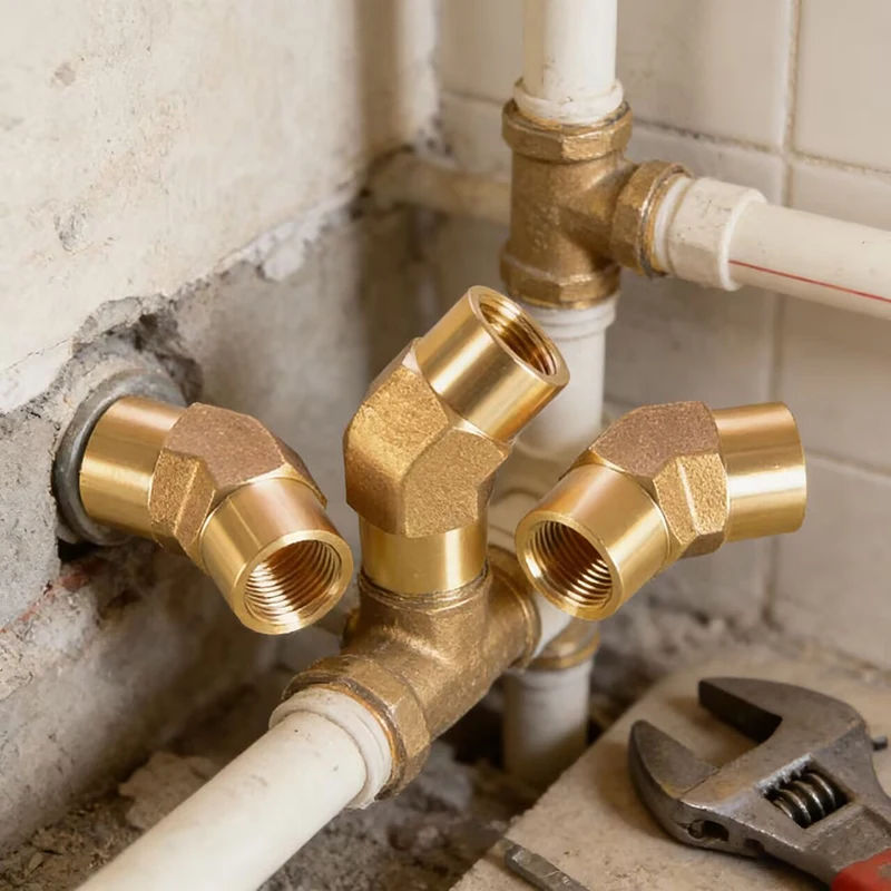 Brass 45 Degree Elbow Connector, High Pressure Leakproof Male Female Thread, BSP 1/8 1/4 3/8 1/2 Inch for Water Fuel Gas Pipe