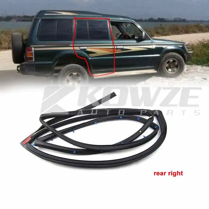 Door Weatherstrip Opening Rubber Seal for Mitsubishi Pajero Montero Shogun Long Wagon 1990-2004 V32 V43 V45 MR120675 MR120676