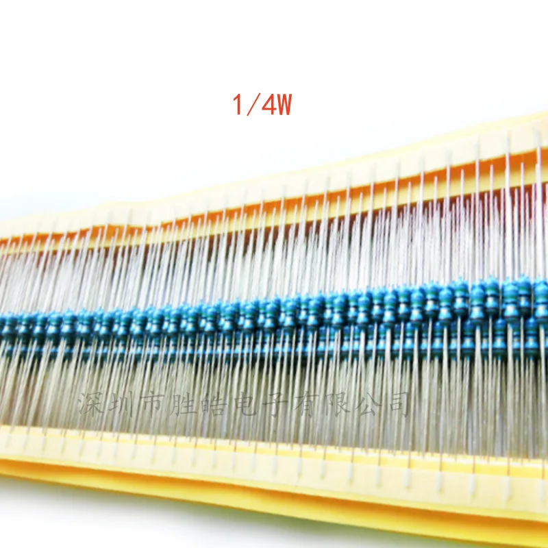 (100PCS)  NEW  1/4W  1% Metal Film Resistor 100R 220R 1K 1.5K 2.2K  4.7K 10K 22K 47K 100K 100 220 1K5 2K2  4K7 Ohm Resistance