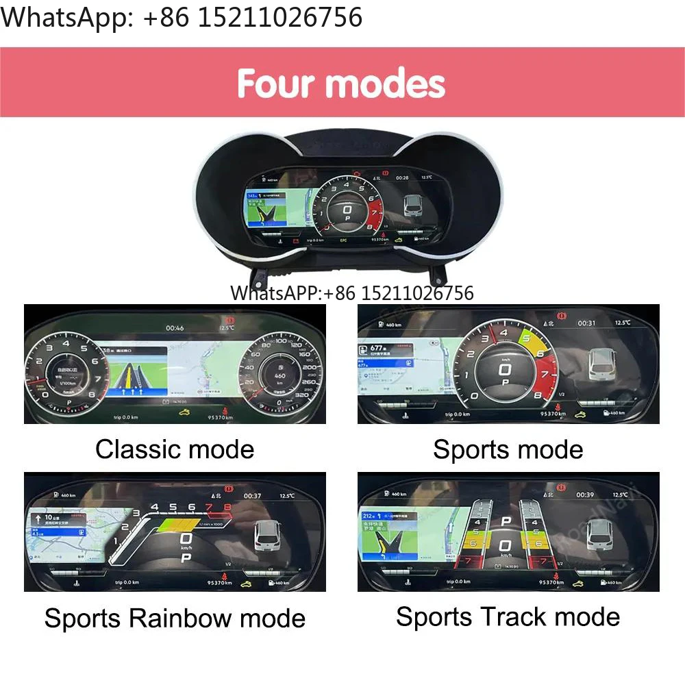 RoadNavi LCD Digital Cluster for Audi A3 Q5 A4 A6 Q7 TT 2008-2014 Dashboard Panel Speedometer