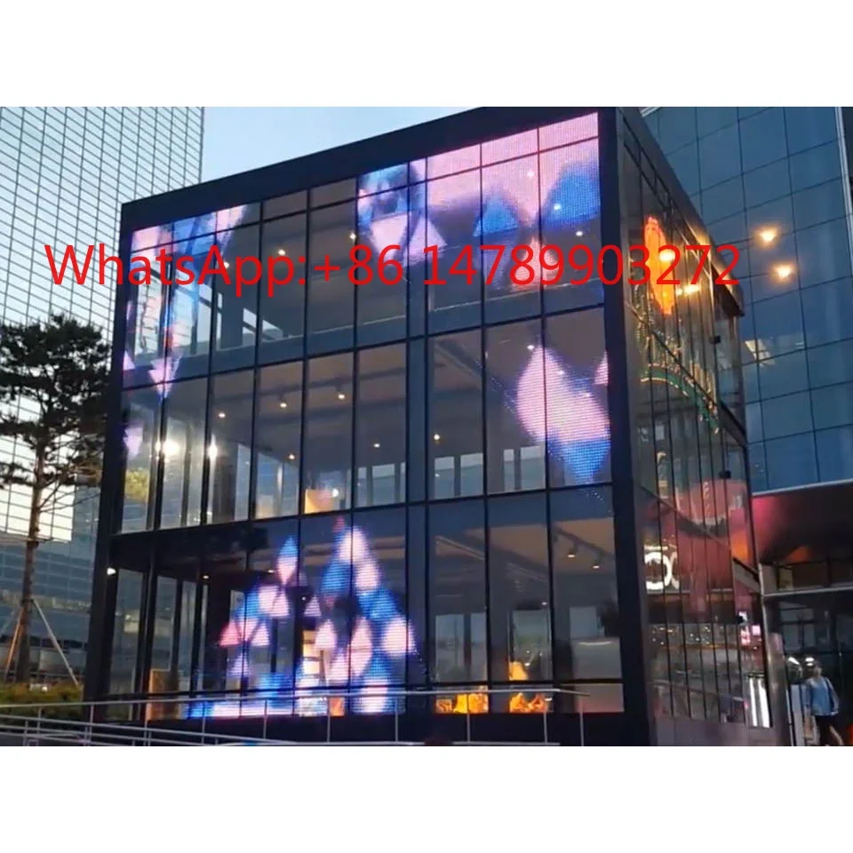 P3.91 Ultra Thin Transparent LED Screen Flexible Glass Window Outdoor Large Display Wall