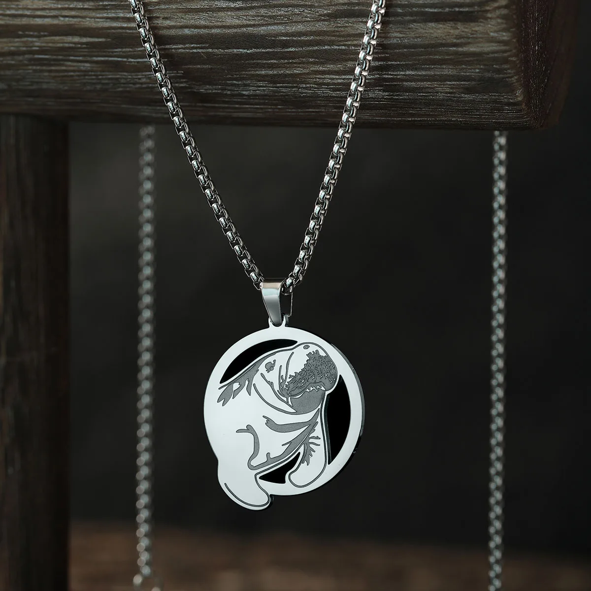 CHENGXUN Manatee Face Pendant Necklace for Women Men Jewelry Accessories Cute Sea Cow Neck Chain Necklace Birthday Gifts