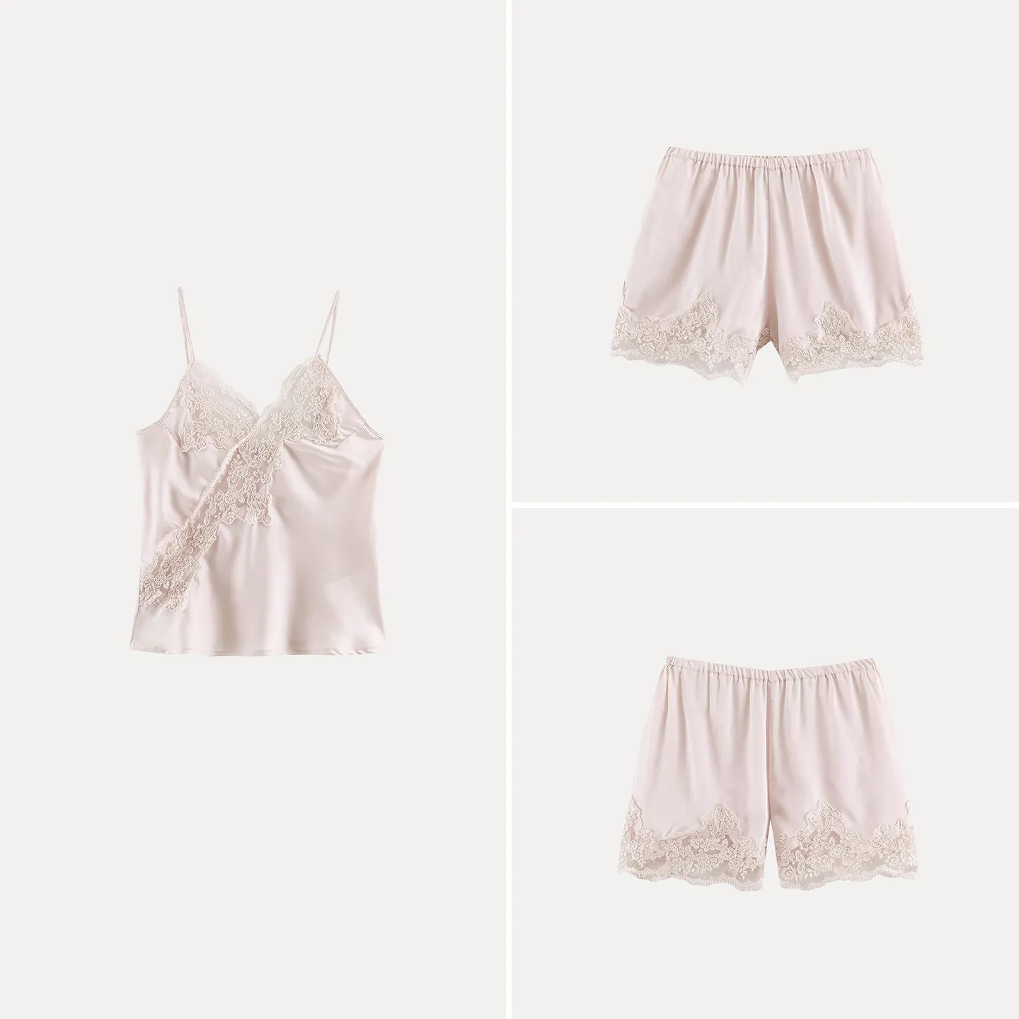 Summer 2026 Women's Fashion Lace Patchwork Casual Bridesmaid Outfit Two-Piece Set Top Shorts Ensemble Elegant Trendy