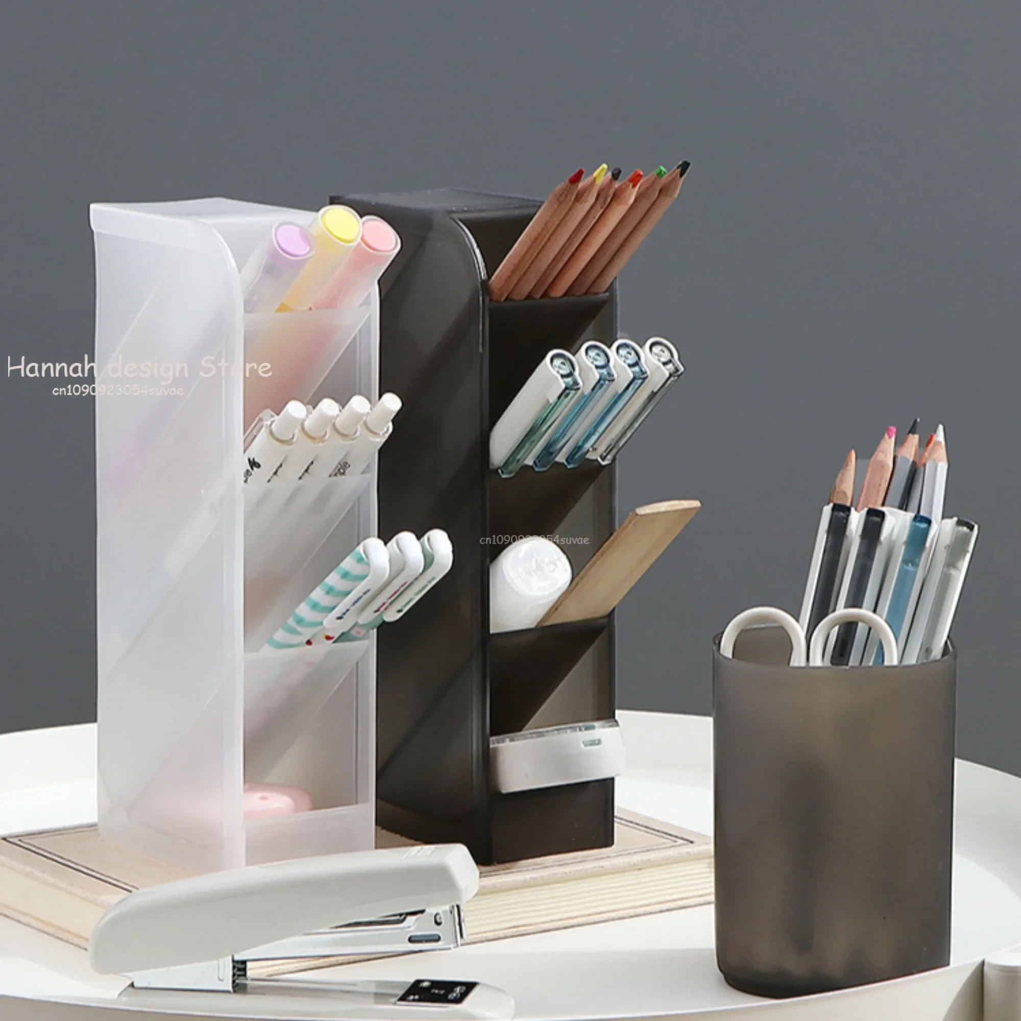 Multifunctional Creative Desktop Organizer Pen Holder Makeup Storage Box School Office Accessories Stationery Organizers