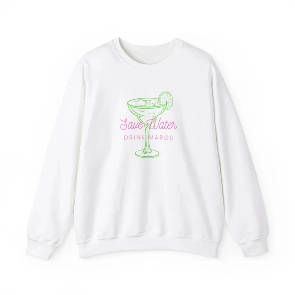 Save Water Drink Margs Unisex Crewneck Sweatshirt Womens Gift Sweater Holiday Drinking Cocktail Tequila Coquett Aesthetic Shirt