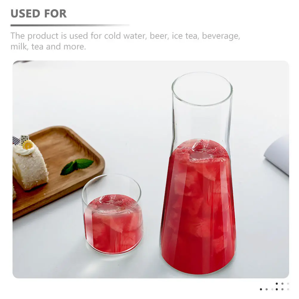 

1Set High-End Transparent Glass Water Kettle Large Capacity Cold Water Jug for Tea Beer Iced Tea Milk Beverages Household Party