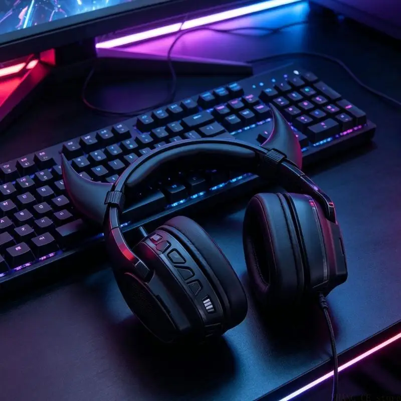 M5TD Plastic Devil Horn Demons Ear Clips Headphone Accessories For Cosplays Gaming And Live Streaming