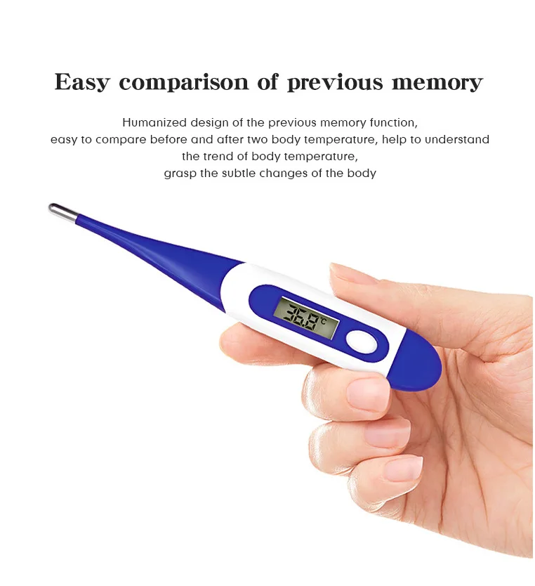 Medical Soft Flexible Tip Baby Child Adult Electronic Digital Body Portable Thermometer for Fever Temperature Measurement