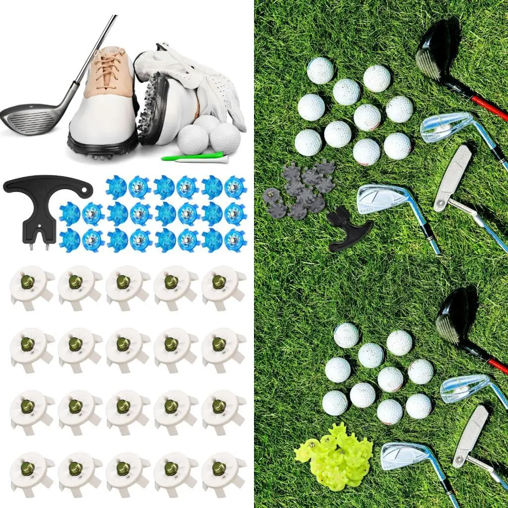 

R6FE 20Pcs Fast Twists Turn Screw Studs Nonslip Golf Spikes Pin Easy to Install