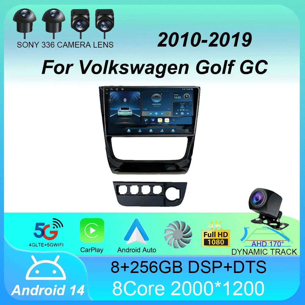 

Car Radio Android 14 For Volkswagen Golf GC 2010-2019 Multimedia Player Carplay GPS Navigation 4G WIFI Auto Stereo DSP IPS Scree