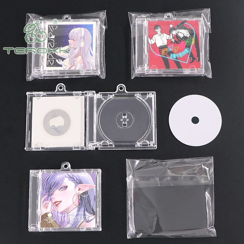 1pc Peripheral Commemorative Album Blank Mini CD Case Pendant For DIY Keychains Backpack Hanging Decoration