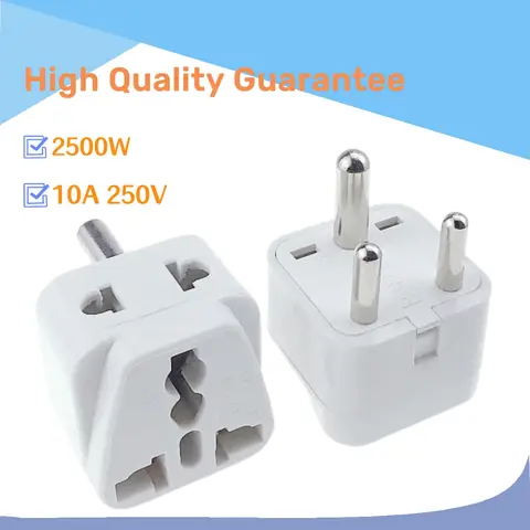 2 in 1 South Africa ZA India IN Plug Adapter Universal Converter Travel Power Plug 3 pins round AC adaptor Plug Type D