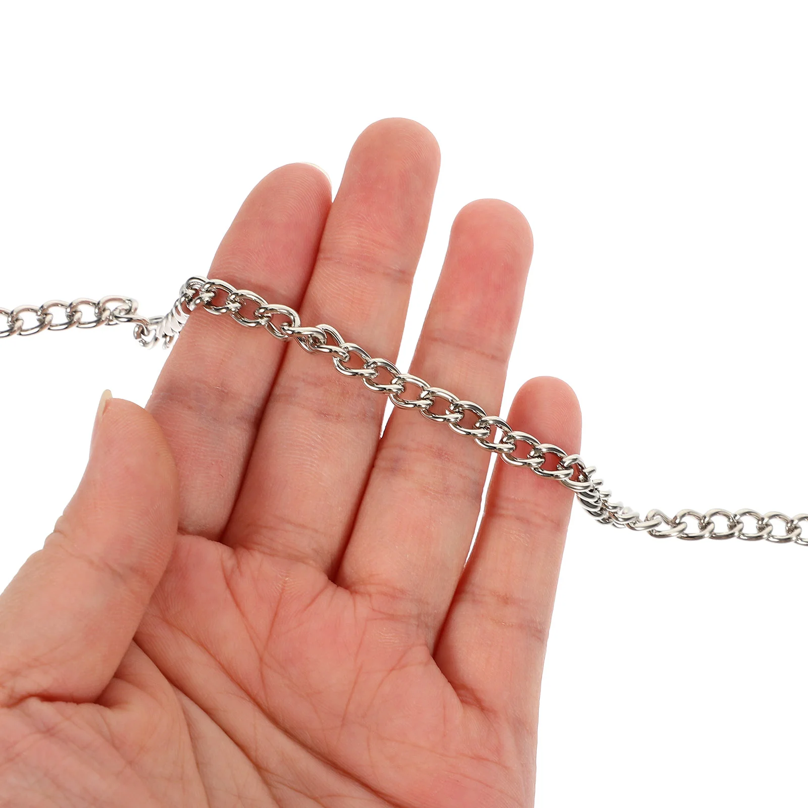 Jam Tangan Retro 65 Cm untuk Pria Kalung Saku Digital Rantai Rompi Logam Sabuk Jeans