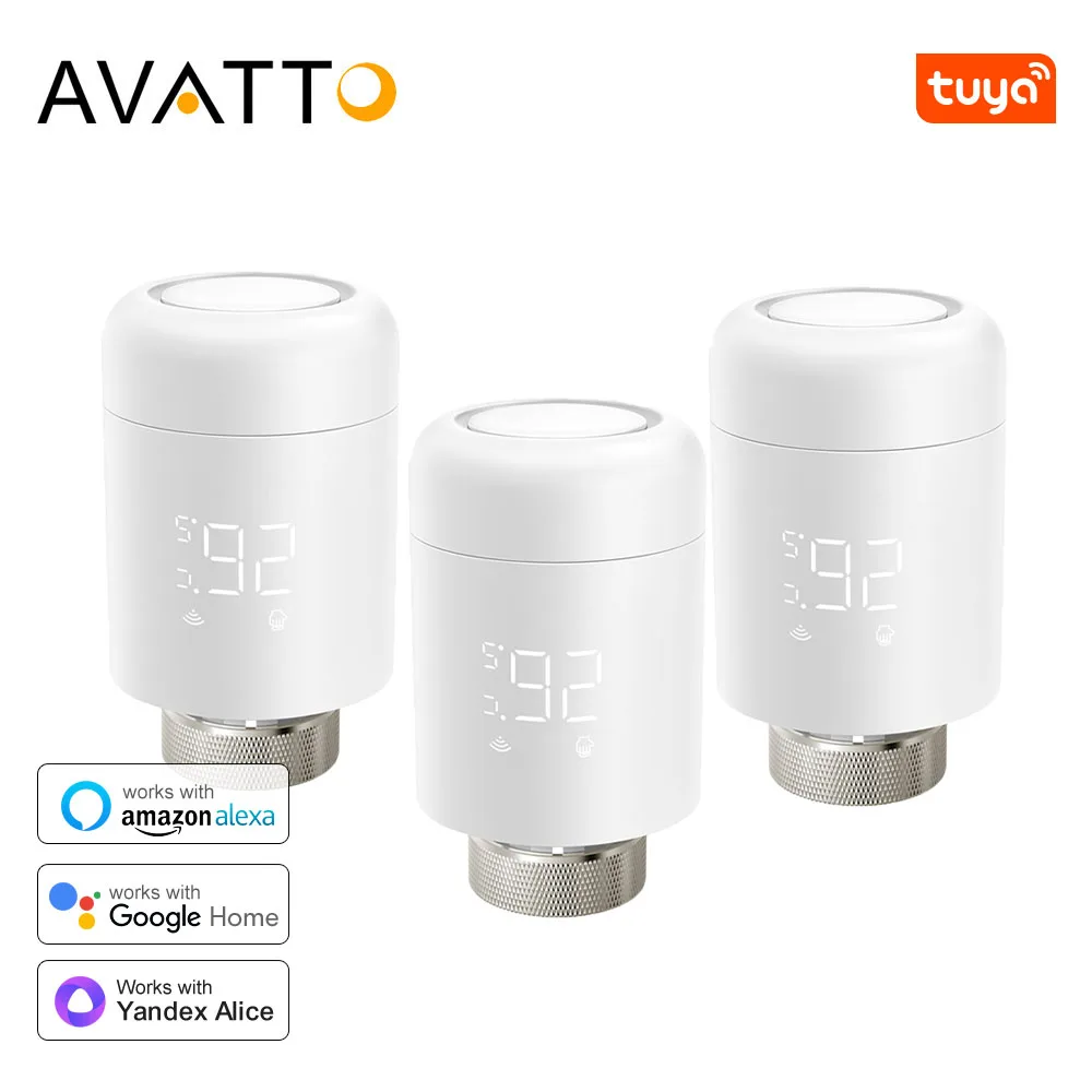 AVATTO Tuya Wifi Thermostat Radiator Smart Radiator Valve TRV Programmable Temperature Controller Works With Alexa Google Home