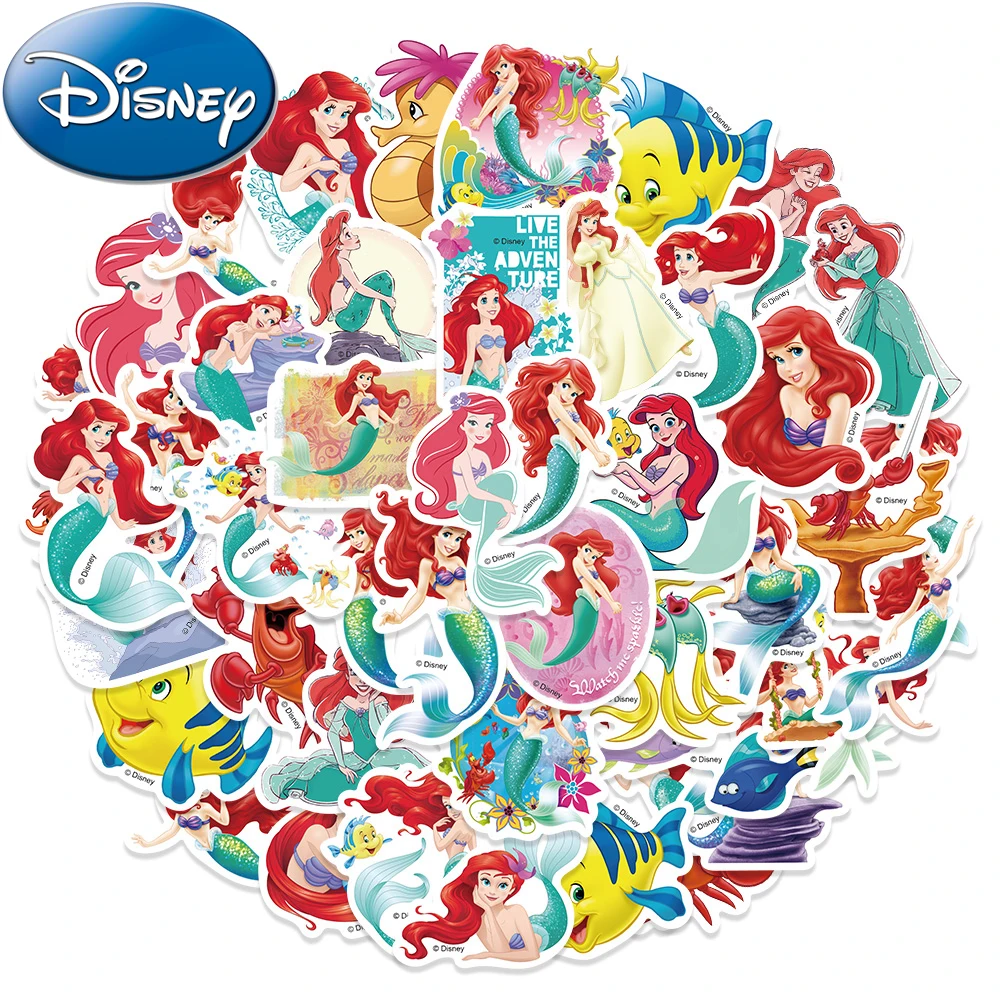 

10/30/50pcs Disney The Little Mermaid Cute Ariel Stickers Kawaii Anime Princess Decals Phone Diary Suitcase Cartoon Sticker Toys