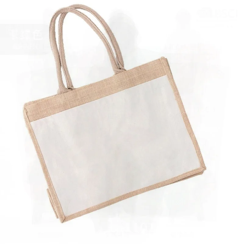 

Eco-Friendly Canvas Linen Tote Bag with Printed LOGO Cross-Border Special for Advertising Shopping Bag Size 37x27x17cm