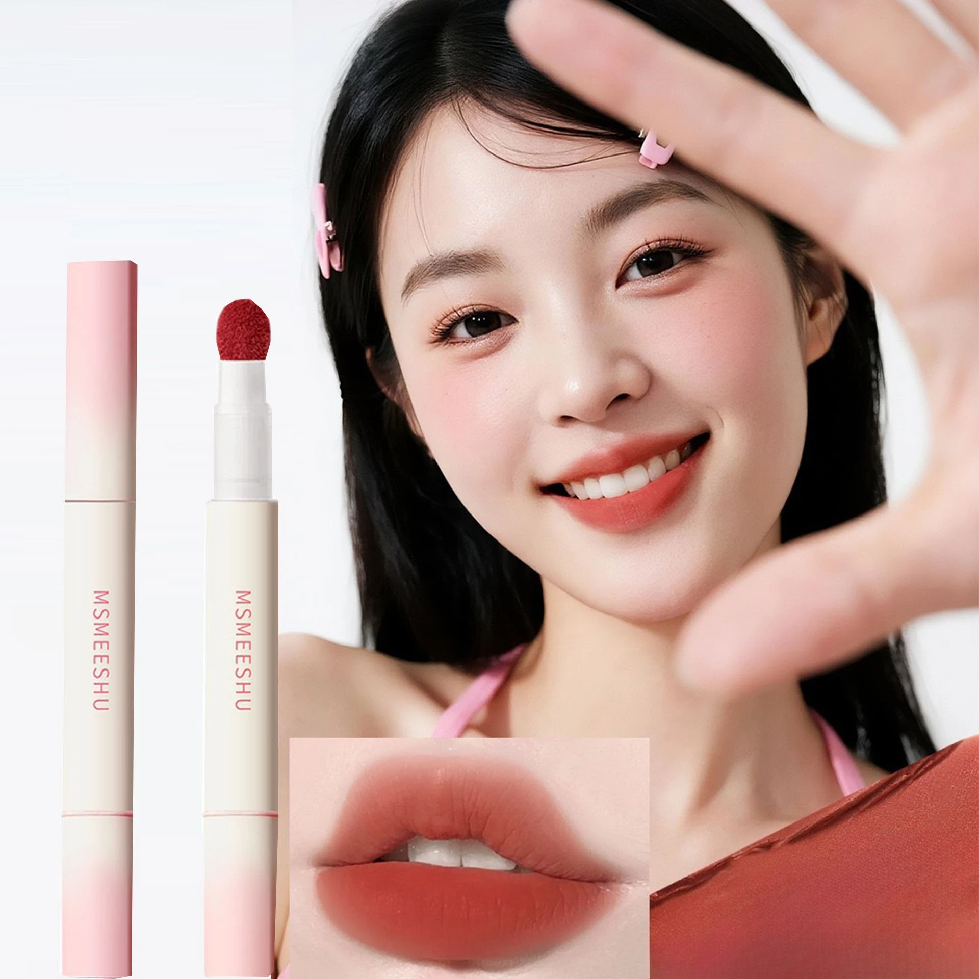 

lip powder air cushion soft mist matte lip glaze not easy to stick to the cup long lasting easy to color improve complexion