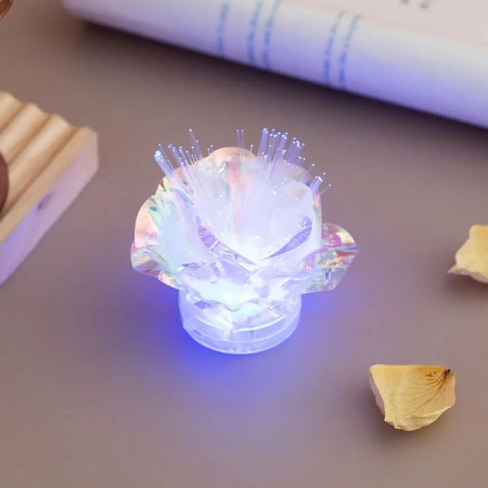 سبعة ألوان من الألياف الضوئية LED المضيئة باللون الوردي المتغير اللون الرومانسي الضوء والظل أضواء الغلاف الجوي الإبداعي #5