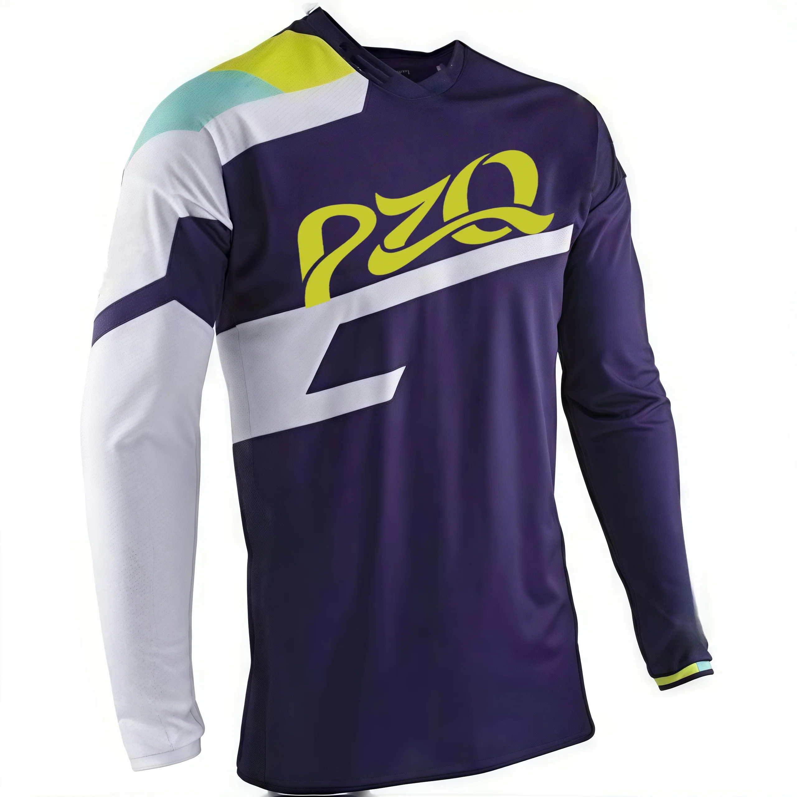 

New pzq unisex downhill jersey long sleeved bicycle tops mountain bike motorcycle breathable soft and quick drying mesh T-shirt