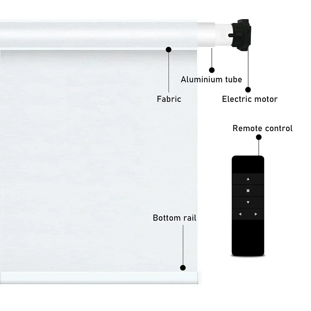 Motorized Curtain Motor Electric Battery Horizontal Backout Wifi Motorized Roller Blinds Shades Indoor for bedroom office window