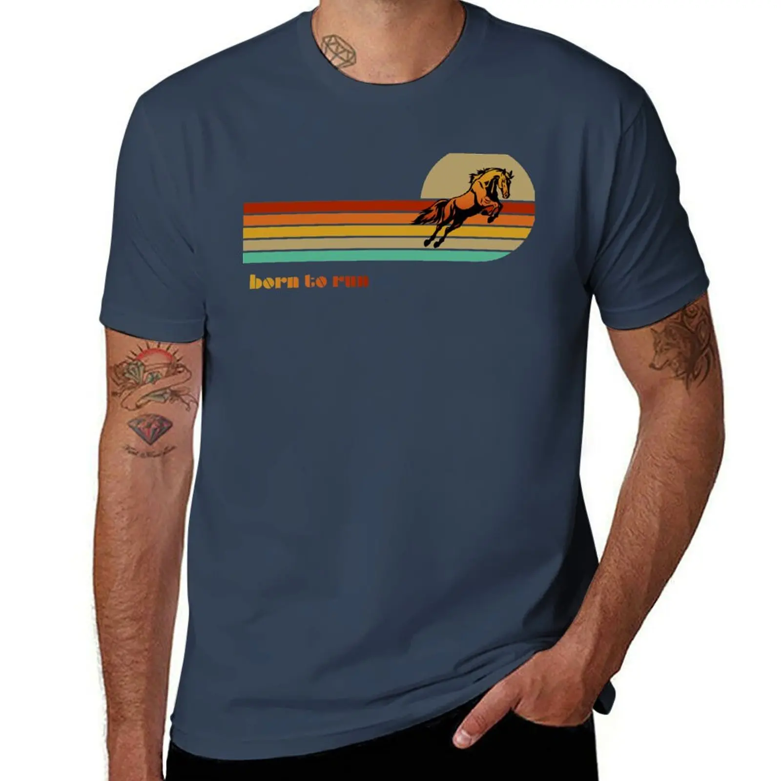 

to Style 70s Run Born T-Shirt Simple Print Design T-Shirt