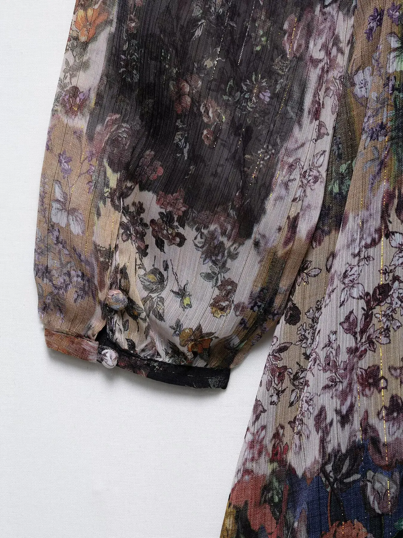 فستان نسائي أنيق من Zevity برقبة على شكل V وخياطة من الدانتيل وشاحات مطبوعة بالزهور فستان نسائي أنيق بأكمام طويلة فساتين غير رسمية DS9077