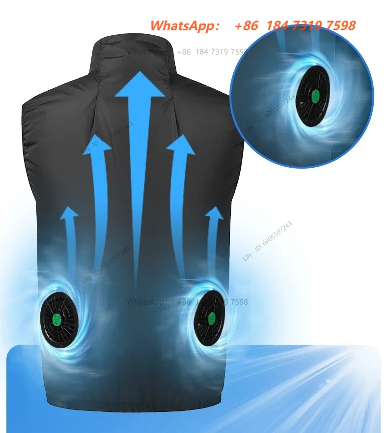 Fan Vest Wearable Cooling Air-Conditioned Clothes USB Smart Refrigeration Clothes Camping Heat Protection Work Vest Fishing Vest
