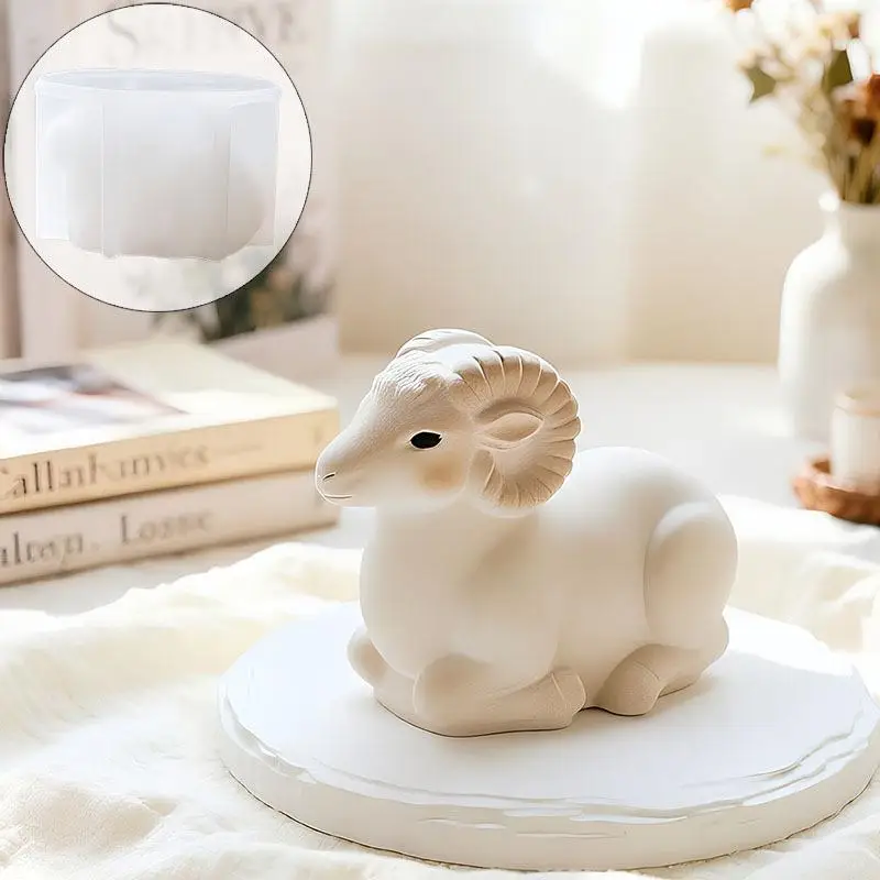 Lying Sheep Silicone Mold Non Stick Easy Release For Candle Soap Resin Plaster Desktop Handmade Craft