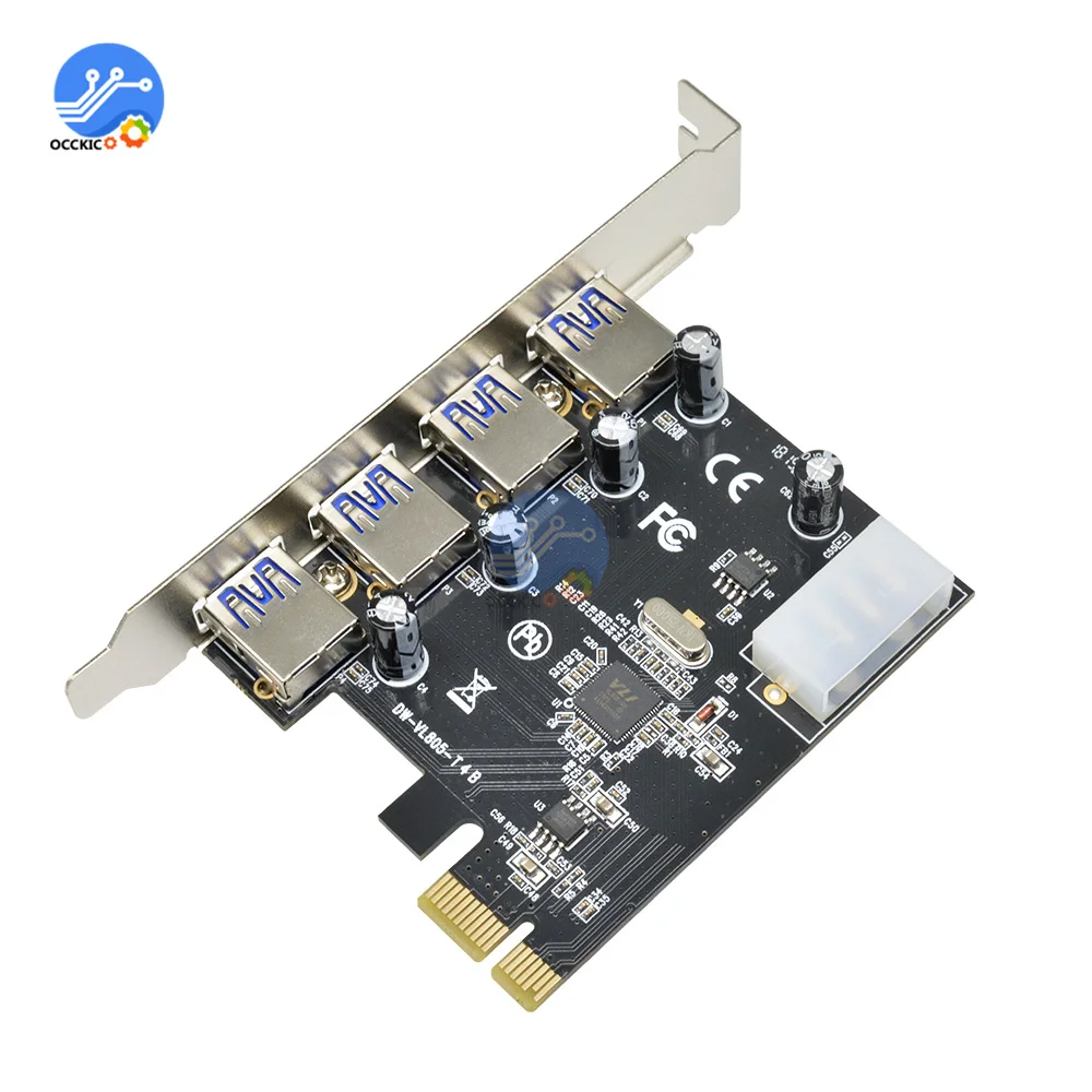 4 Port USB 3.0 PCI-e Expansion Card 5 Gbps Speed PCI Express PCIe USB 3.0 Hub Adapter Controller USB 3 0 PCI E Express Adapter