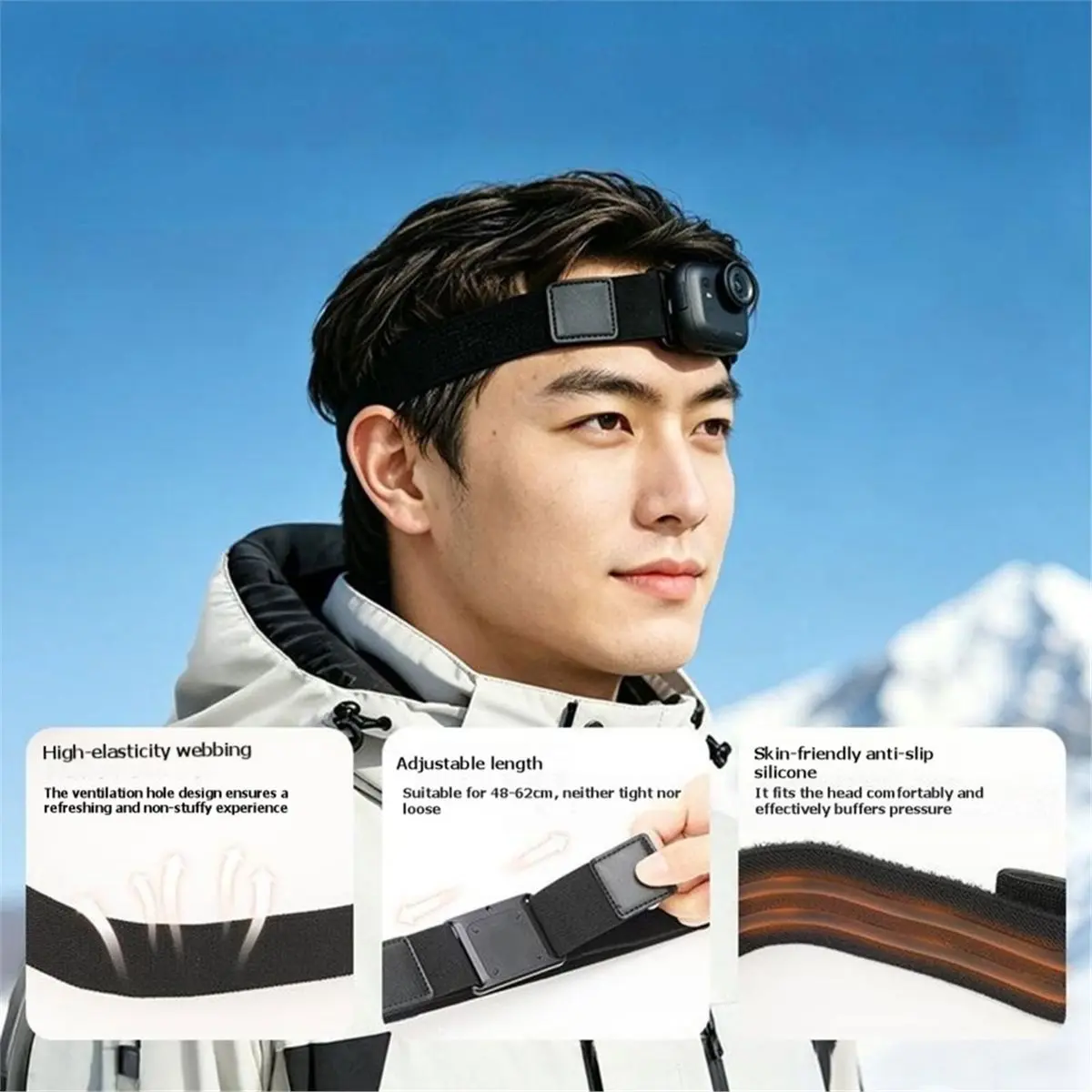 Easy Clip Head Strap for GO Ultra Magnetic Headband Mount for Sports Running Hiking Vlogging