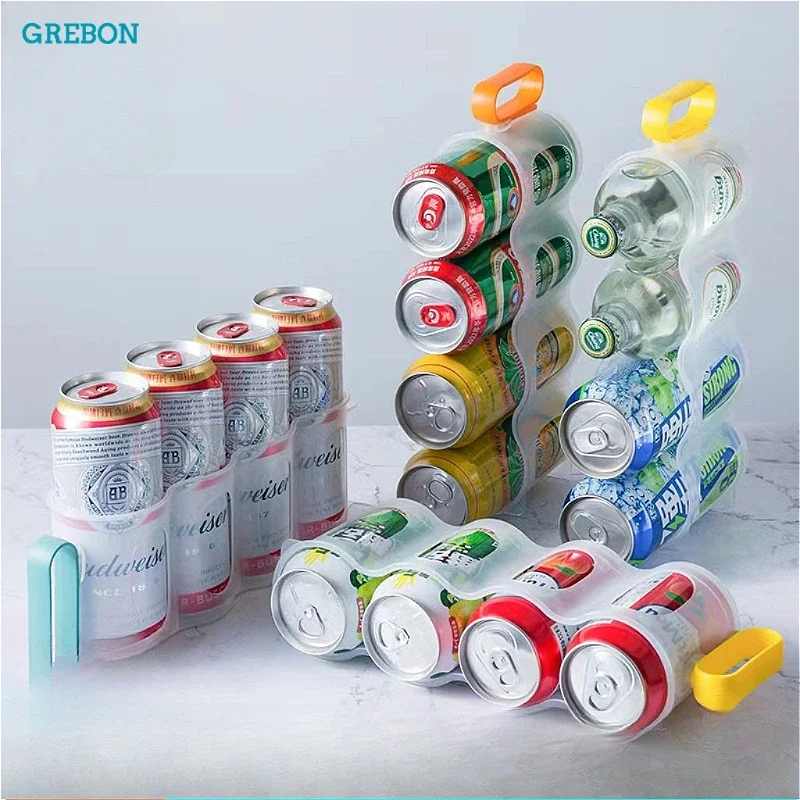 Multipurpose Refrigerator Beverage Organize Portable Beverage Holder Beer Coke Can Bottle Organizer Kitchen Drink Storage Rack