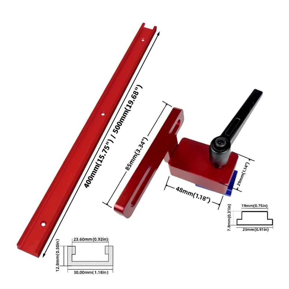 T-track 30 Type Aluminium Alloy Miter Track Stop Woodworking Chute Rail T-slot Miter Track Jig T-track T Screw Fixture Slot