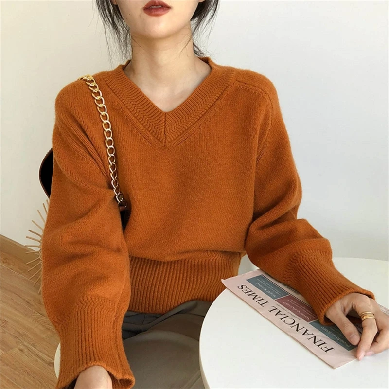 Trendy Knit Top Long Sleeve Tops Fall Sweater for Comfortable and Stylish Looks 066C