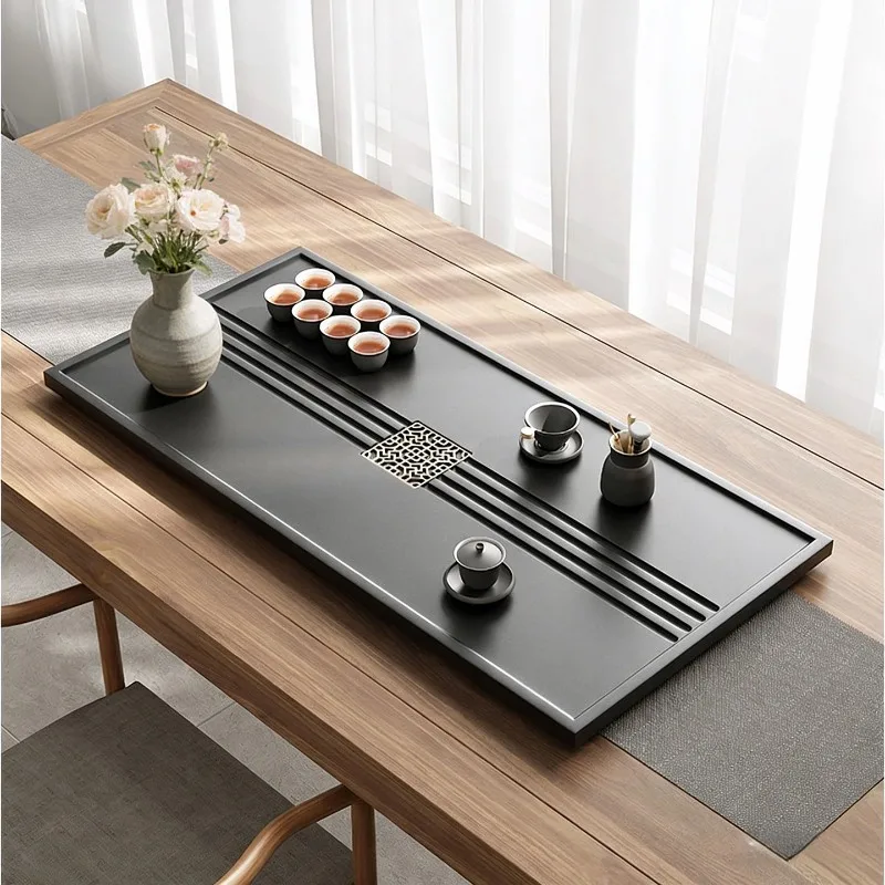 Stone Modern Tea Tray Chinese Multipurpose Rectangular Tea Tray Shapes Living Room holz tablett rechteckig Rectangular Tray