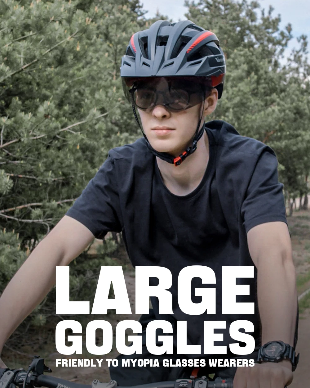VICTGOAL Fahrradhelm Erwachsene Straße Mountainbike Helme Outdoor Sport Sicherheit Radfahren Zubehör Mit LED Rücklicht Brille – Detail 5