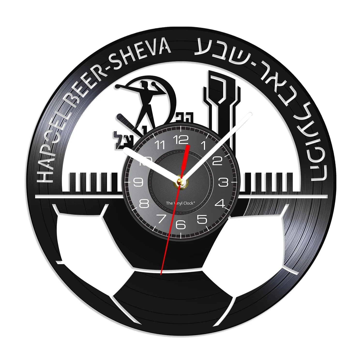 Football Vinyl Record Wall Clock Physical Exercise Sports Soccer Match Home Decor Timepieces Watch